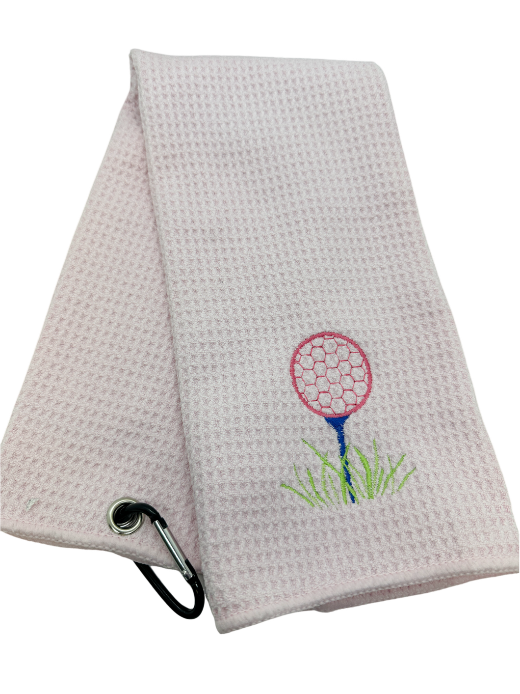 EMBROIDERED PINK GOLF TOWEL