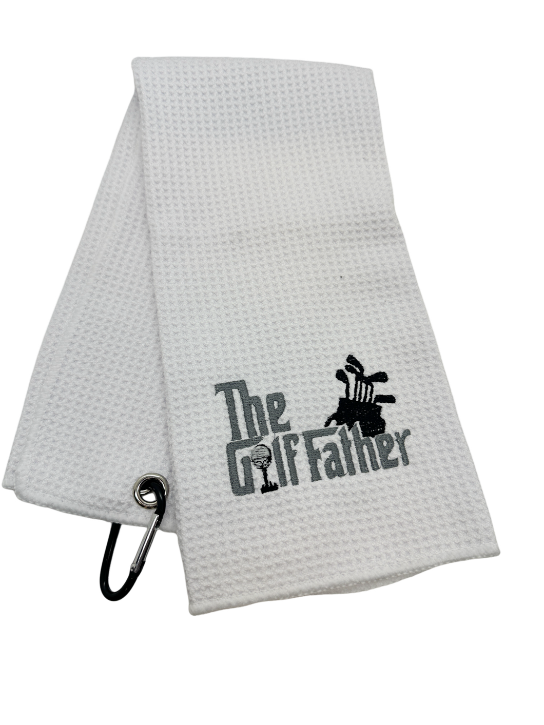 EMBROIDERED WHITE GOLF TOWEL