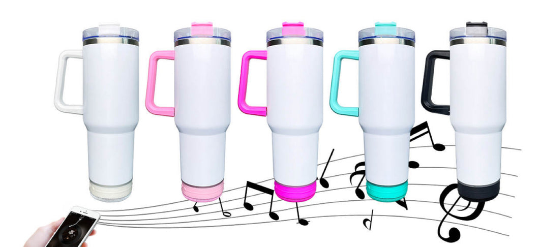 TUMBLER CASE- 40 OZ TUMBLERS WITH SPEAKER 20 PER CASE MIXED WHITE COLOR