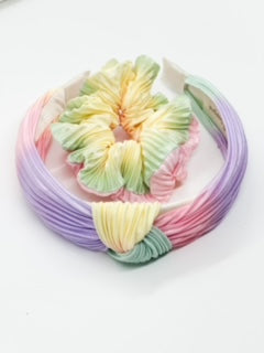 Lilac Pink multi color with Scrunchie
