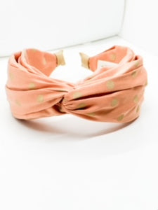 Orange with Gold Polka Dots