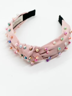 Pink with Multi Colored Pearls