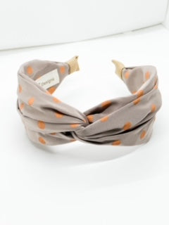 Taupe with Orange Polka Dots