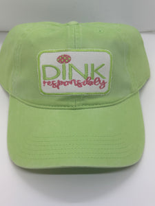 EMBROIDERED HAT-LIME DINK RESPONSIBILY