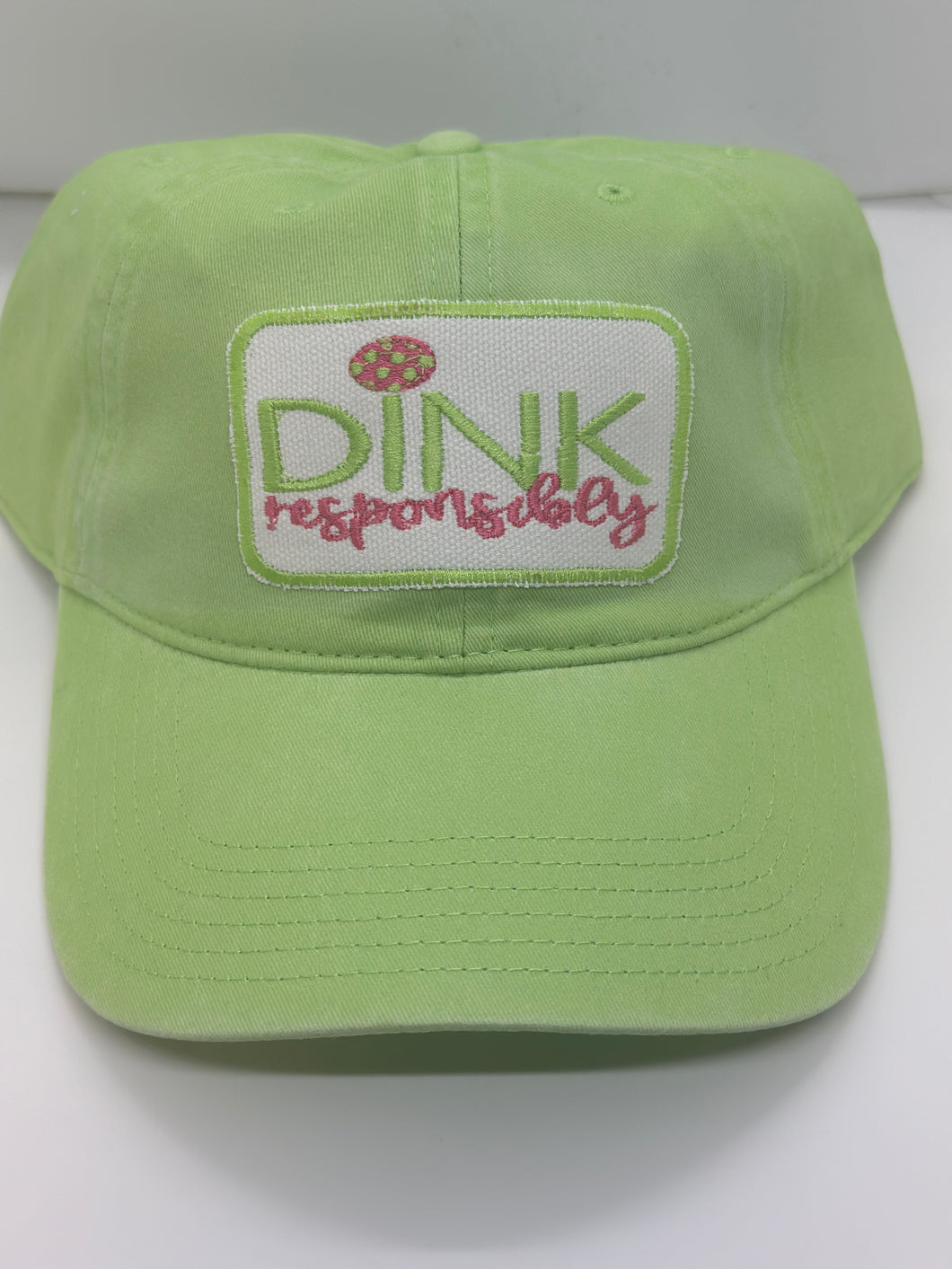 EMBROIDERED HAT-LIME DINK RESPONSIBILY