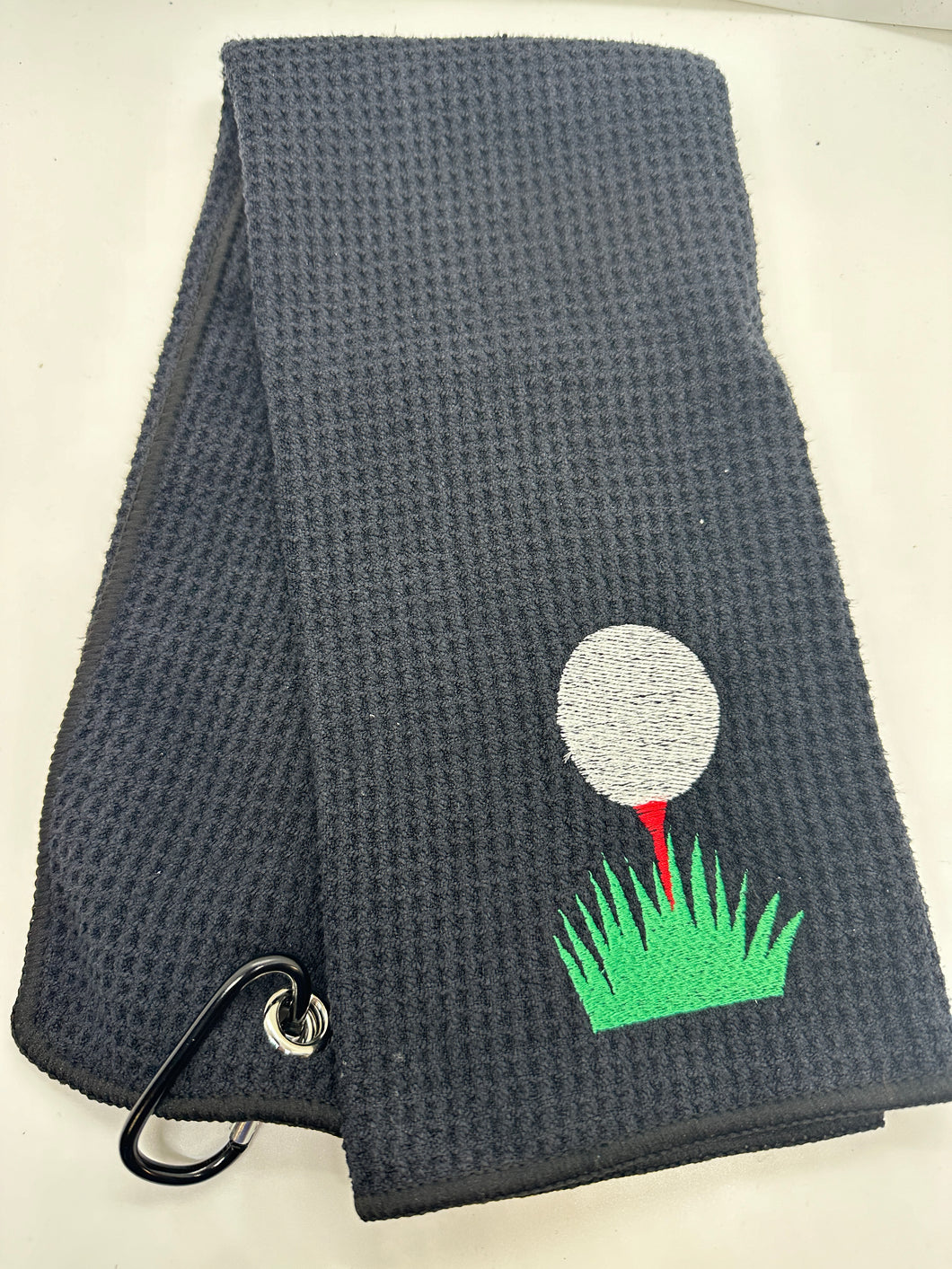 EMBROIDERED GOLF TOWEL BLACK