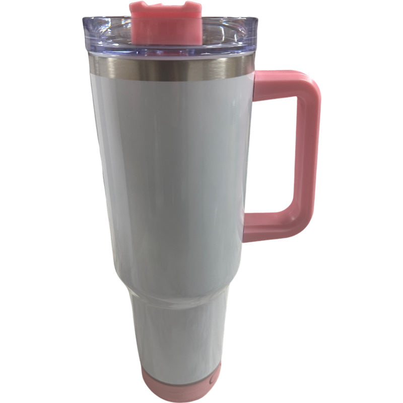 TUMBLER 40 OZ WHITE WITH PINK BASE SPEAKER