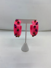 Load image into Gallery viewer, Flat Hoops with Stones
