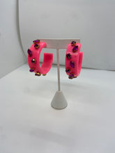 Load image into Gallery viewer, Flat Hoops with Stones
