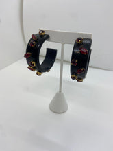 Load image into Gallery viewer, Flat Hoops with Stones
