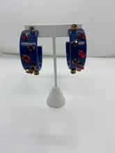 Load image into Gallery viewer, Flat Hoops with Stones
