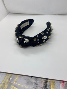 Red with Pearl and Clear Rhinestones Headband