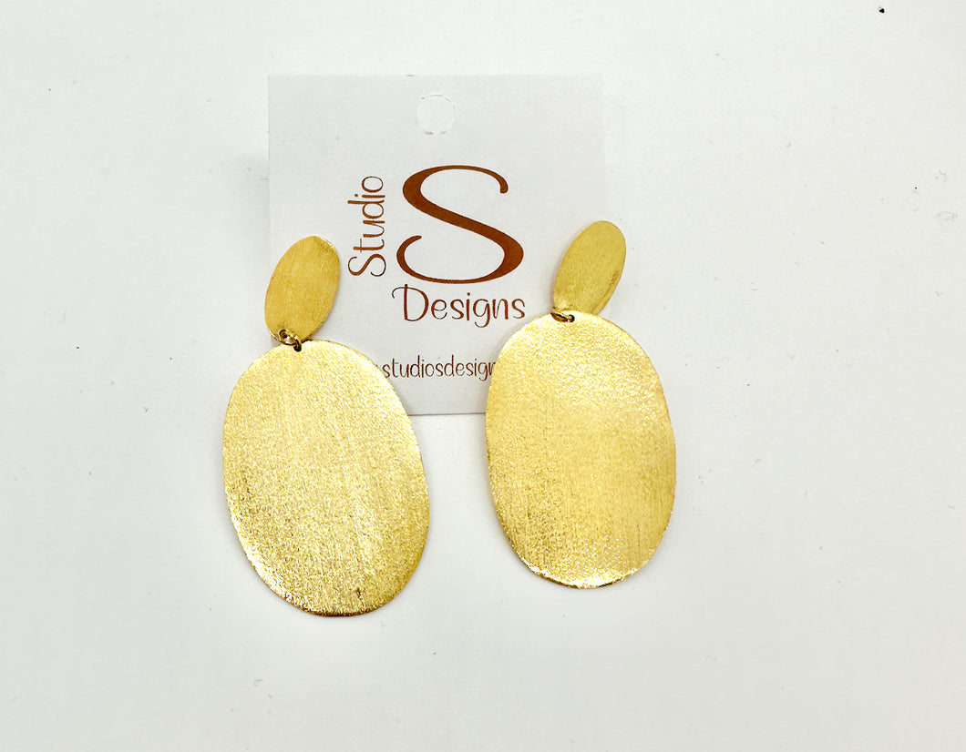 EARRINGS-GOLD PLATED BRASS LARGE CIRCLE EARRINGS