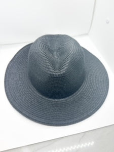 Black Straw Hat 3" Brim