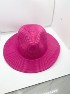 Dark Pink Straw Hat 3