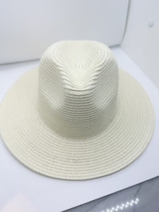 Off White Straw Hat 3" Brim