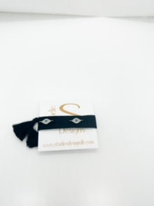 Tassel Bracelet Black with Eye Charm