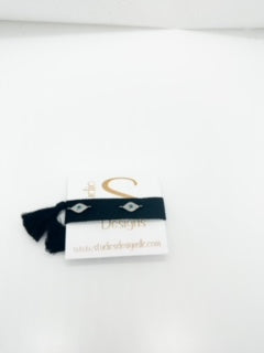 Tassel Bracelet Black with Eye Charm