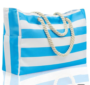 CANVAS TOTE LIGHT BLUE STRIPE