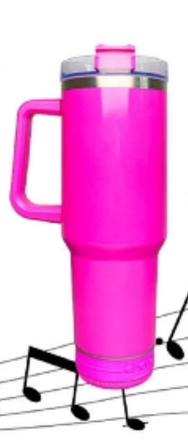 40 OZ FUCSHIA TUMBLER WITH SPEAKER BLUETOOTH