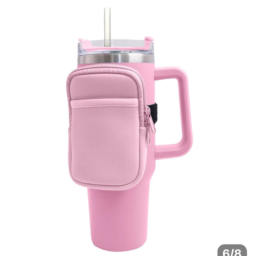 TUMBLER POUCH PINK FOR A 40 OZ CUP