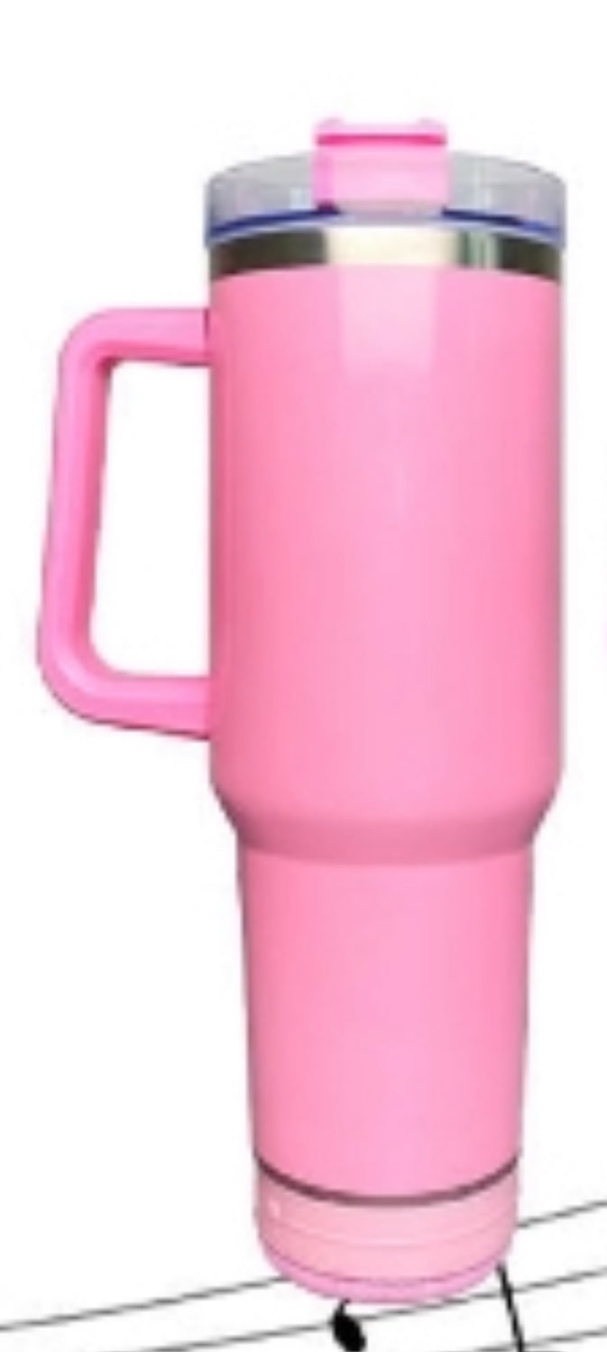 40 OZ PINK TUMBLER WITH SPEAKER BLUETOOTH