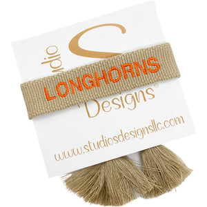 Embroidered Tassel Bracelet-Longhorns