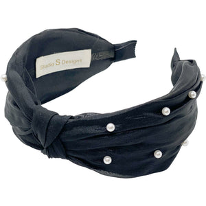 Black with Pearls Headband