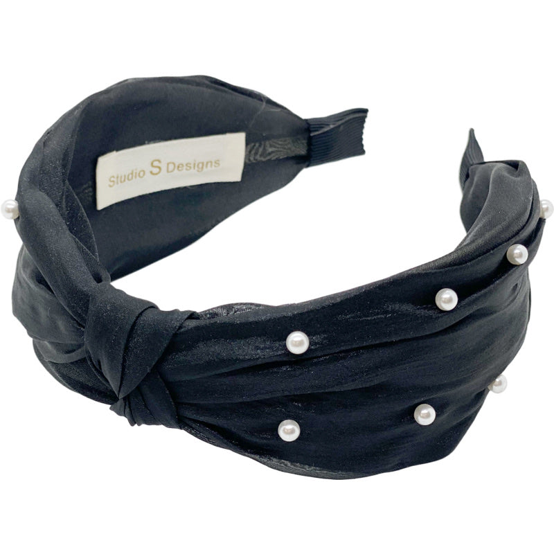 Black with Pearls Headband
