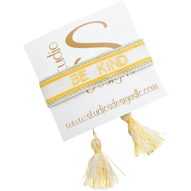 Embroidered Tassel Bracelet-Be Kind