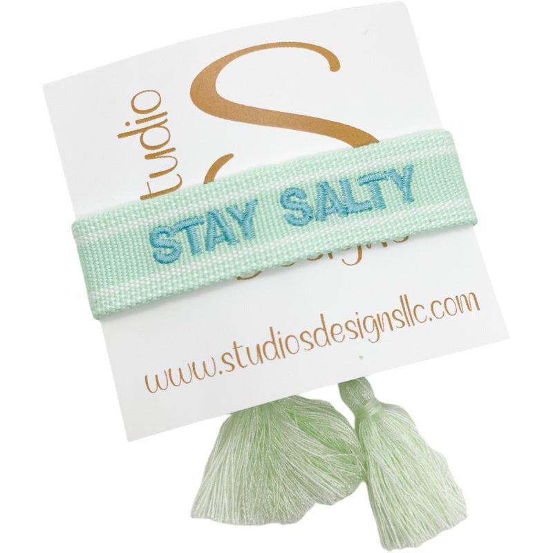Embroidered Tassel Bracelet-Stay Salty