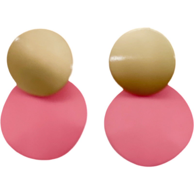 Metal Earrings-Gold Mauve