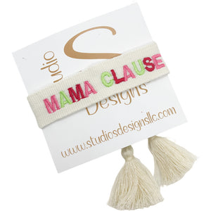 Embroidered Tassel Bracelet-Mama Clause