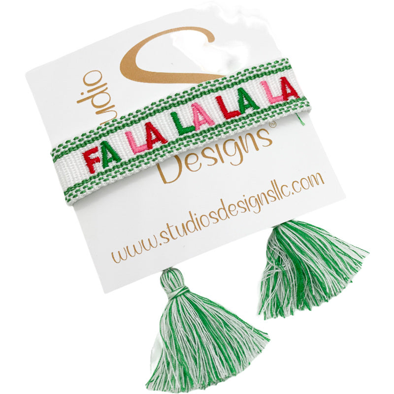 Embroidered Tassel Bracelet-Fa La La