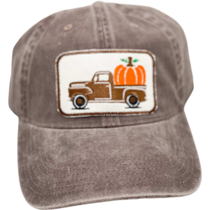Embroidered Hat-Pumpkin Truck