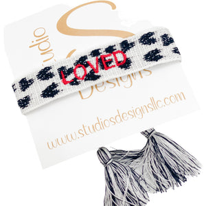 Embroidered Tassel Bracelet-Loved