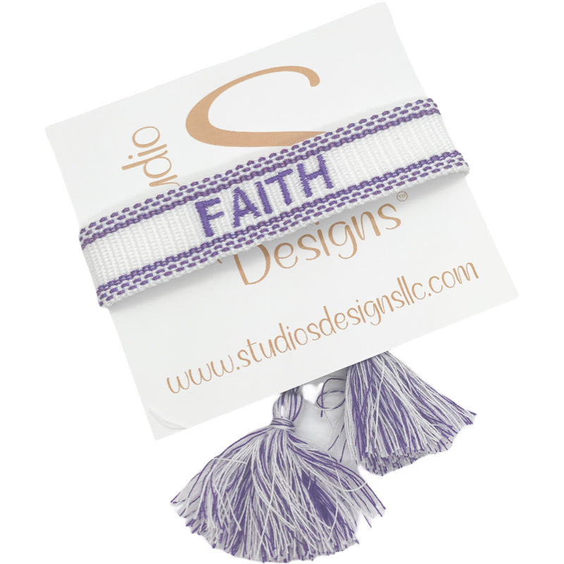 Embroidered Tassel Bracelet-Faith