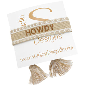 Embroidered Tassel Bracelet-Howdy