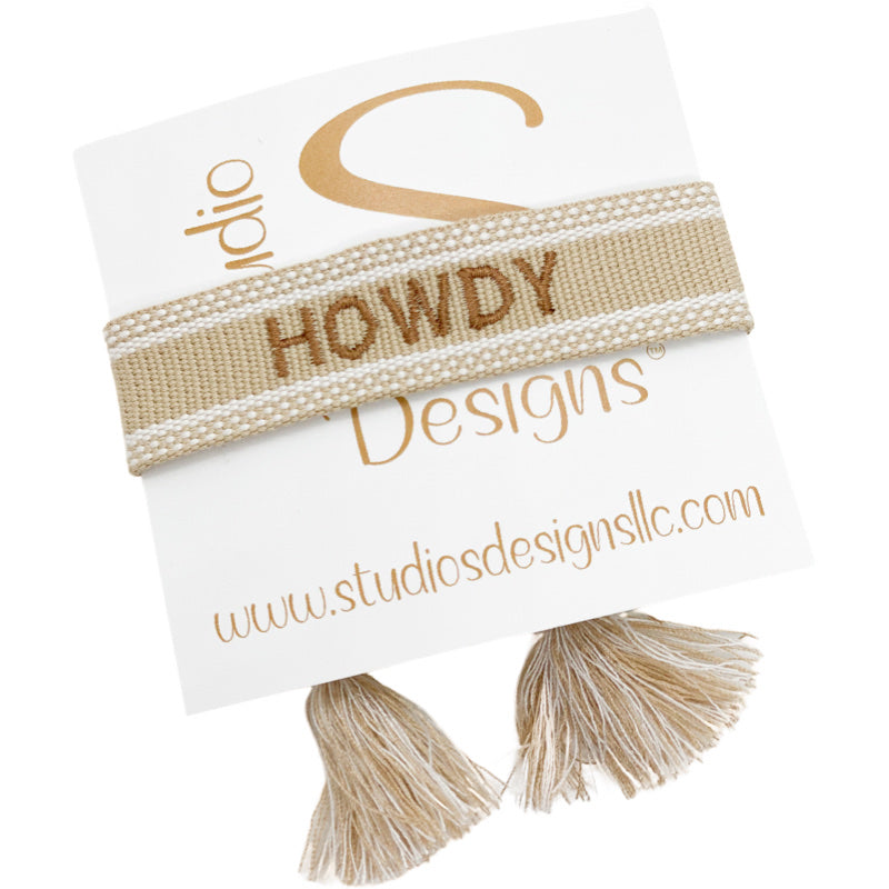 Embroidered Tassel Bracelet-Howdy