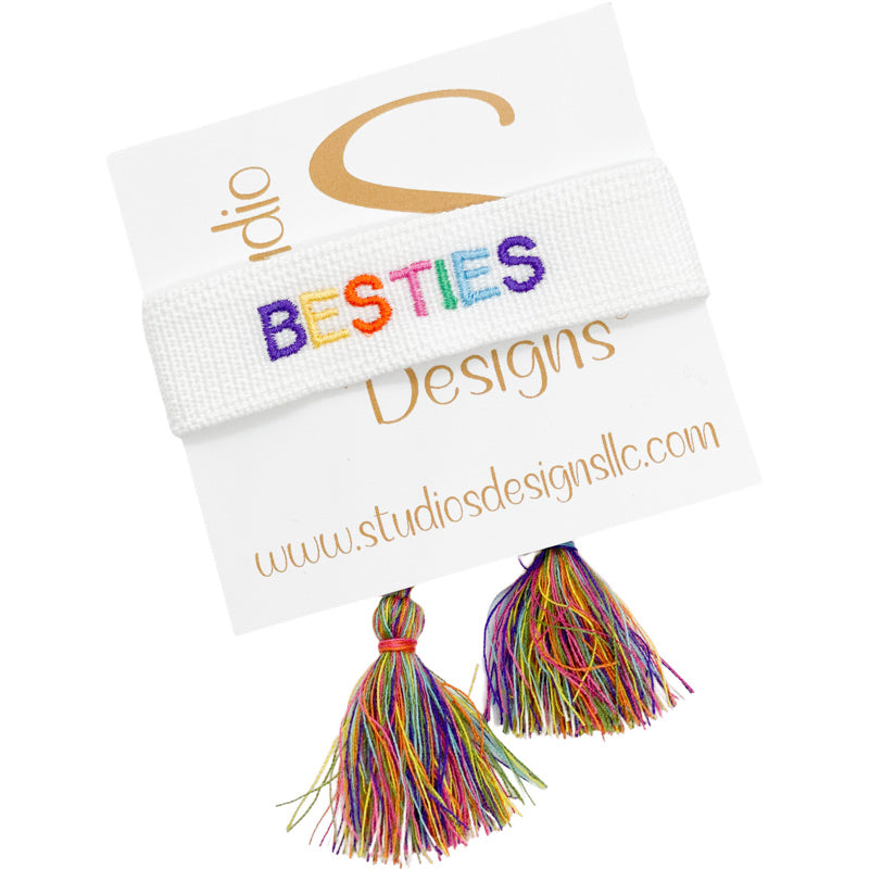 Embroidered Tassel Bracelet-Besties