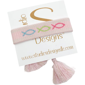 Embroidered Tassel Bracelet-Christian Fish