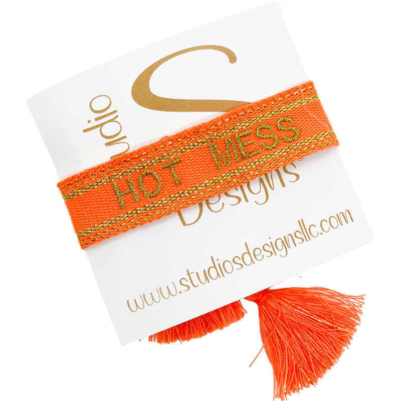 Embroidered Tassel Bracelet-Hot Mess