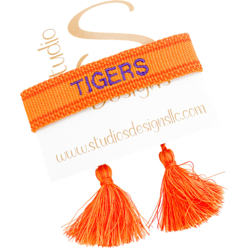 Embroidered Tassel Bracelet-Tigers