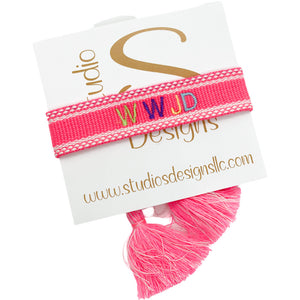 Embroidered Tassel Bracelet-WWJD