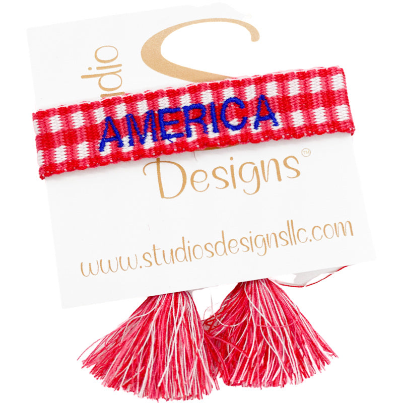 Embroidered Tassel Bracelet-America