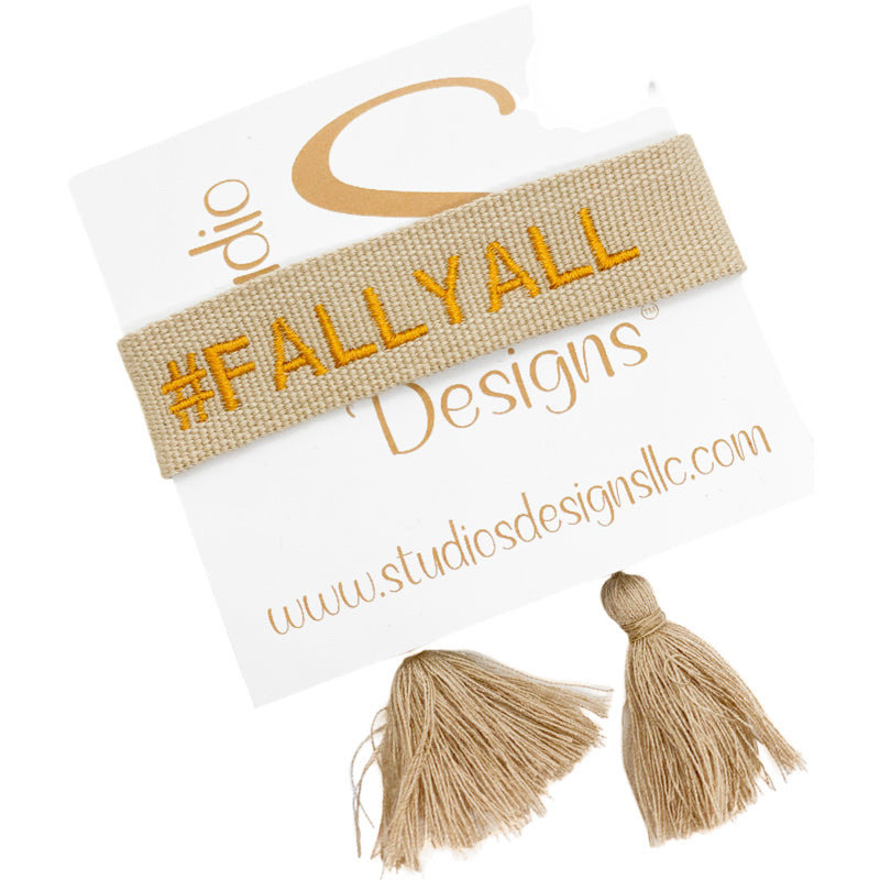 Embroidered Tassel Bracelet-Fall Yall