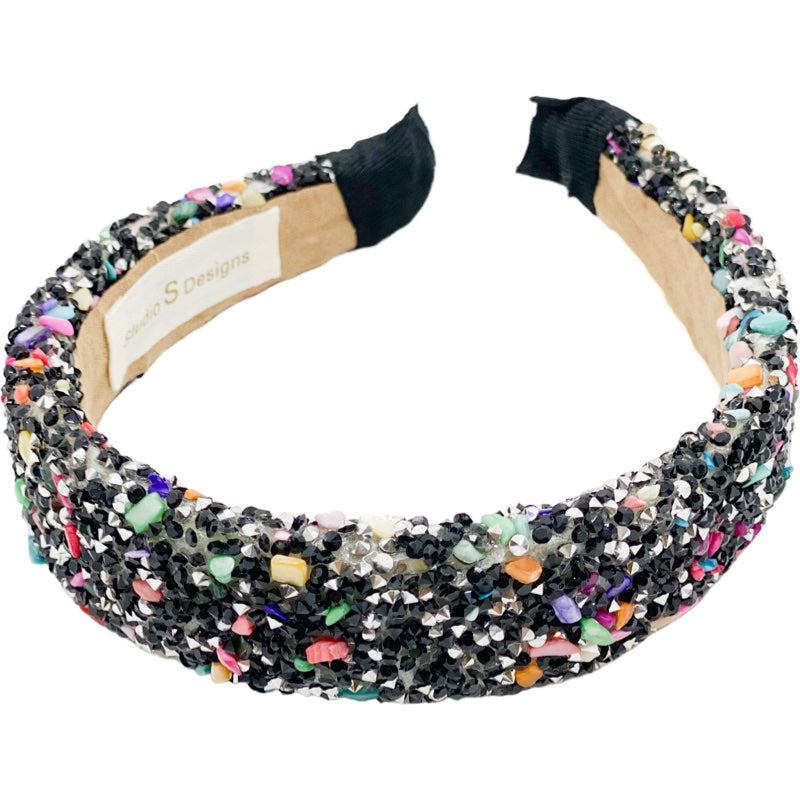 Black with Mutli-Colored Pieces Headband