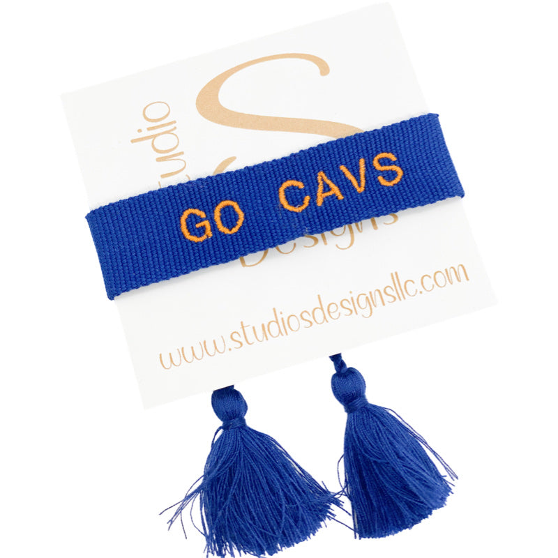 Embroidered Tassel Bracelet-Go Cavs