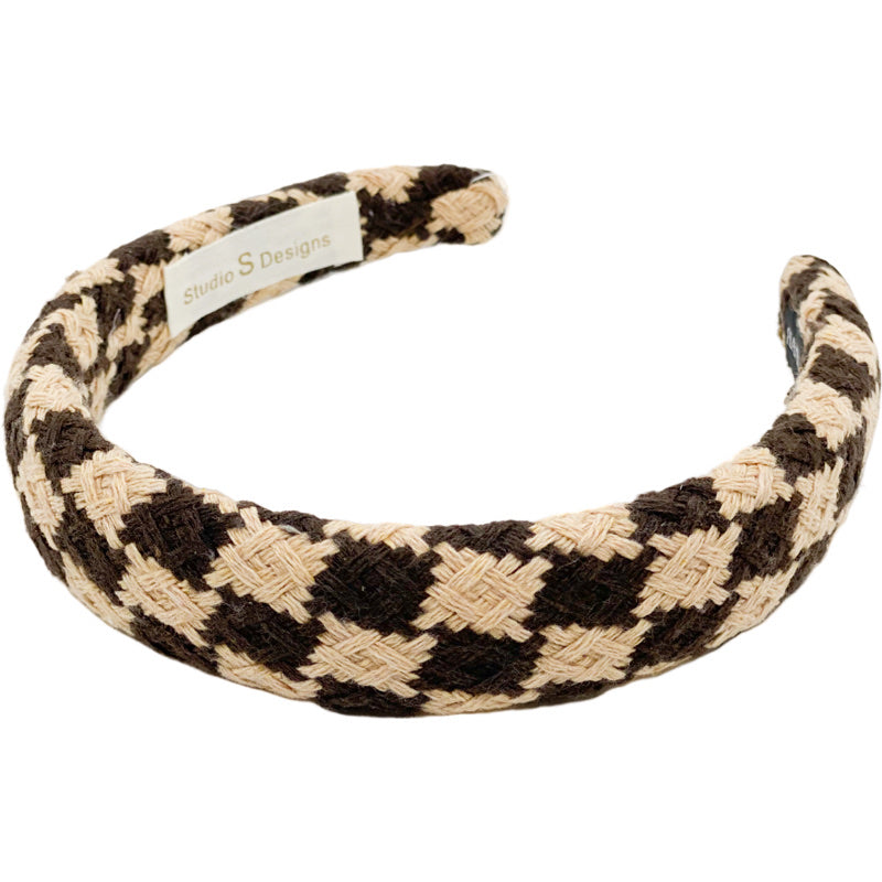 Tan and Brown Tweed Headband