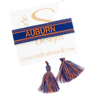 Embroidered Tassel Bracelet-Auburn